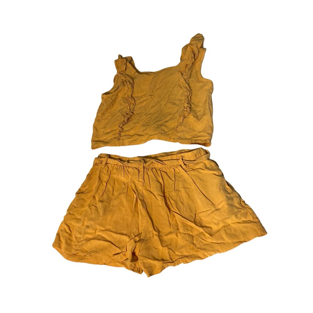 Paisley Lane Outfit Tank and Shorts Girls Size 12 Dark Yellow